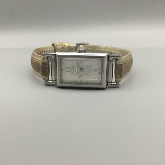 Coach Madison Watch 17mm Women Silver Tone Leather Band New Battery main image 12